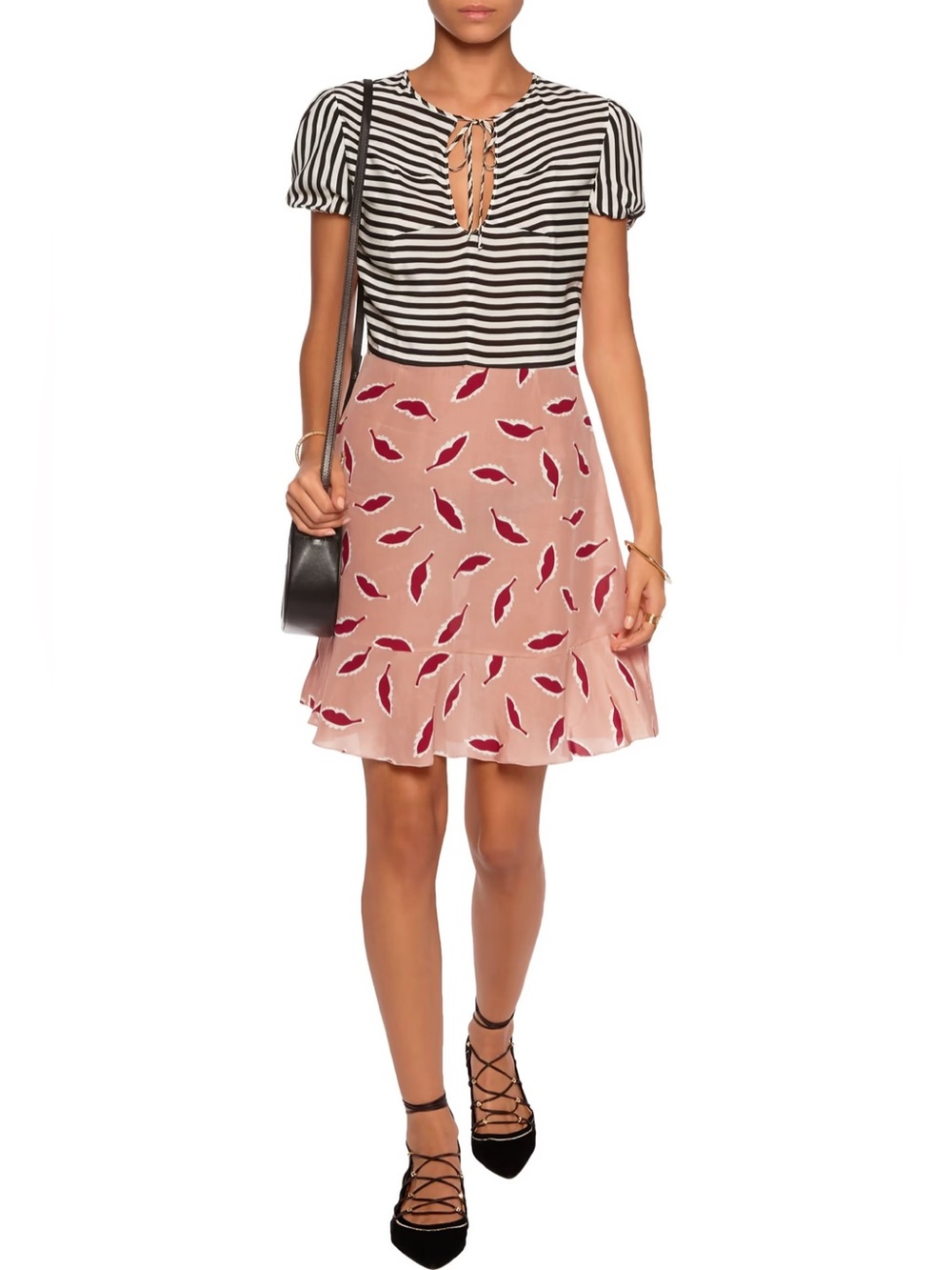 Red Valentino Printed Silk Mini Dress